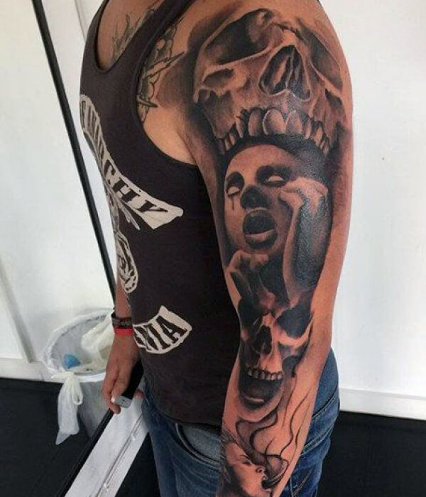 Devil bicep tattoo