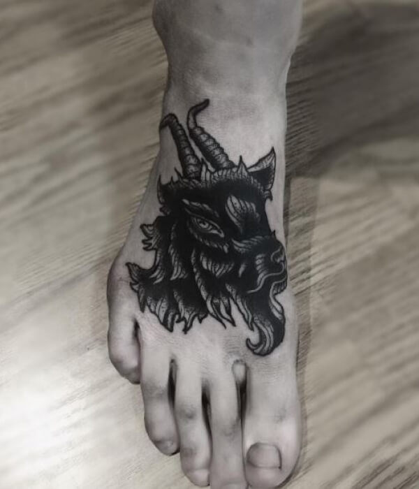 Devil foot tattoo