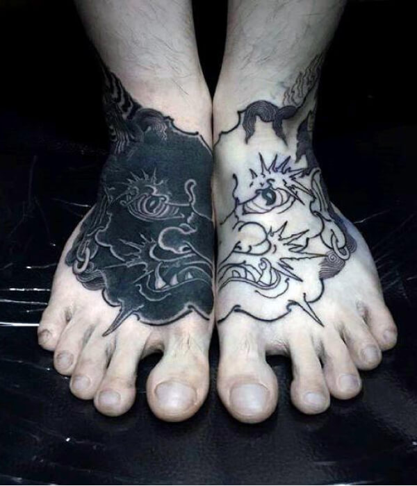 Devil foot tattoo