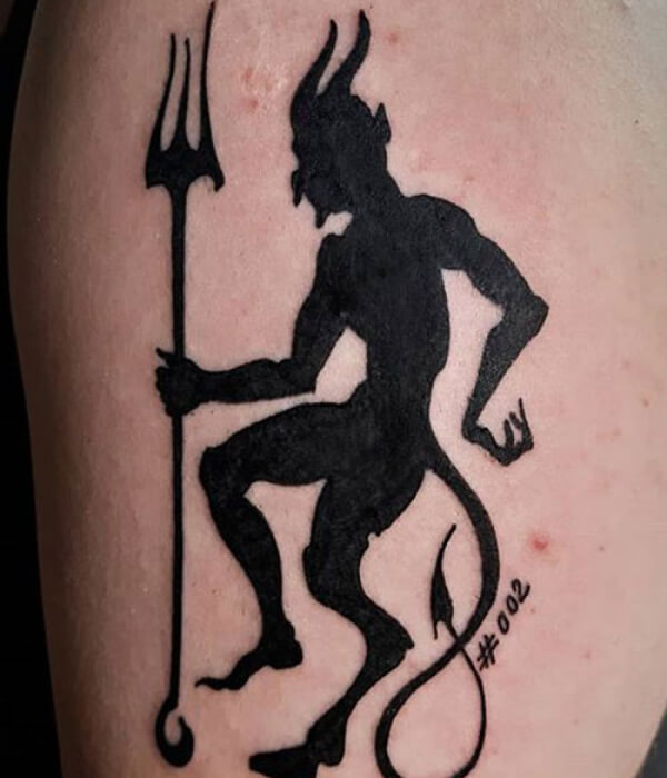 Devil silhouette tattoo