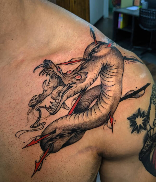 Devil snake tattoo