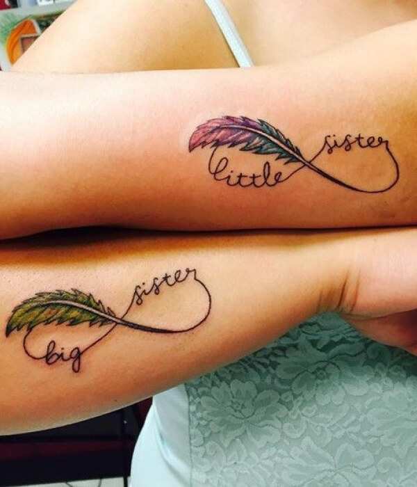 Feather sister tattoo