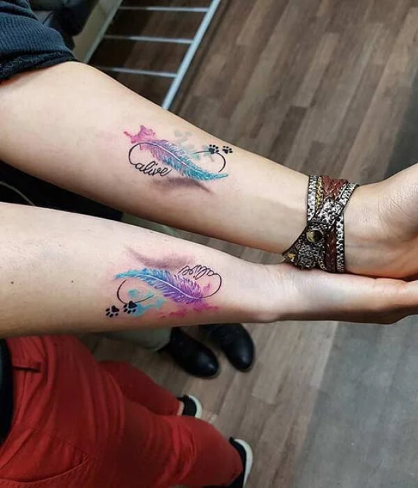 Feather sister tattoo