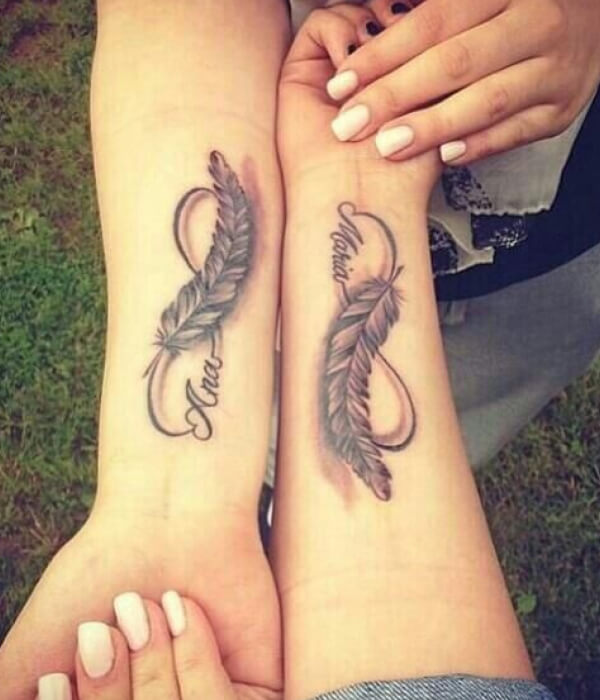 Feather sister tattoo