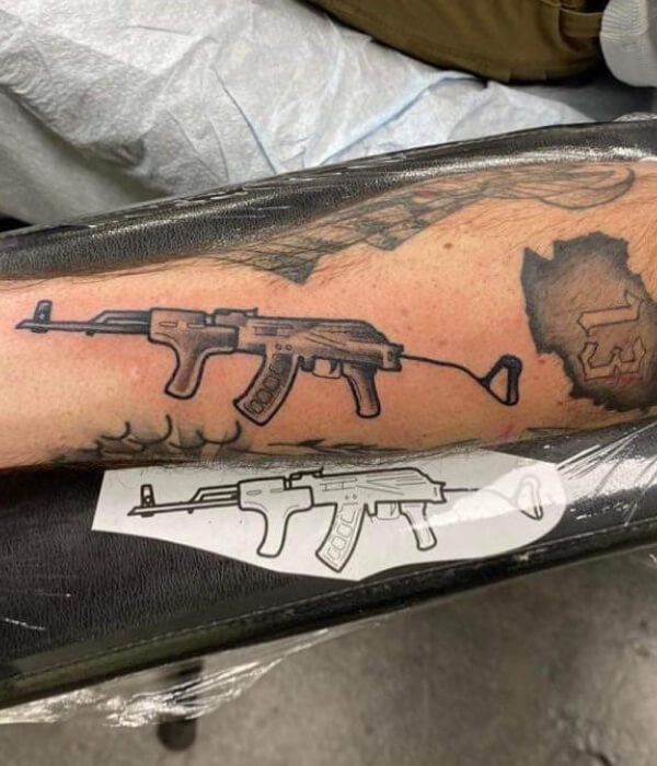 Funny AK 47 tattoo