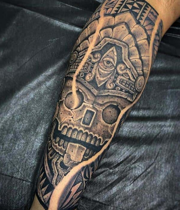 Geometric Aztec tattoo