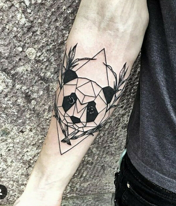 Geometric panda tattoo