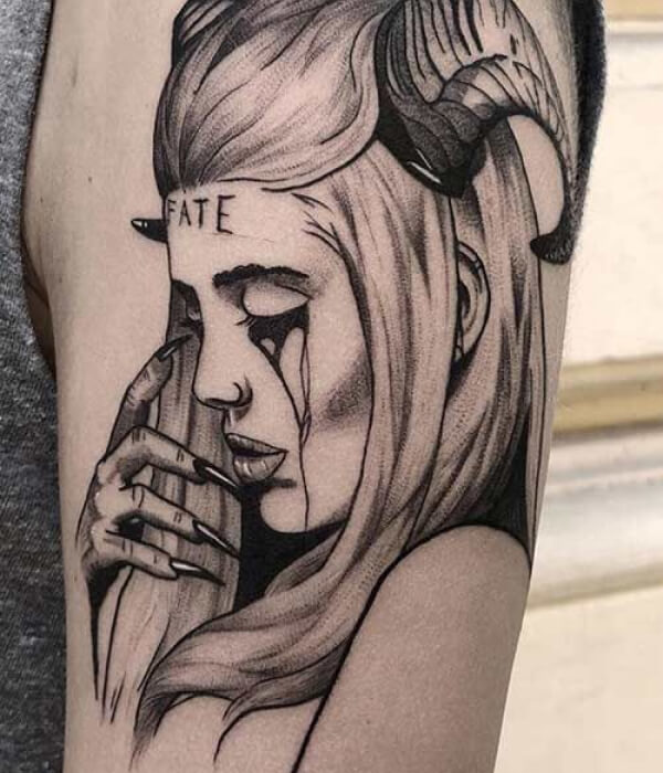 Gothic devil tattoo