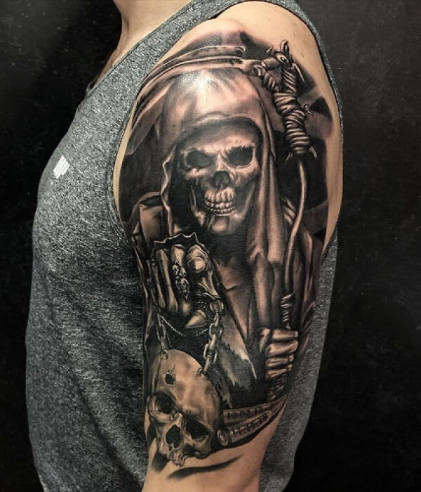 Grim reaper devil tattoo
