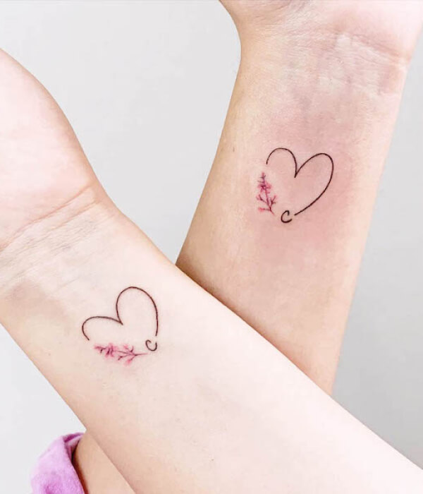 Heart sister tattoo