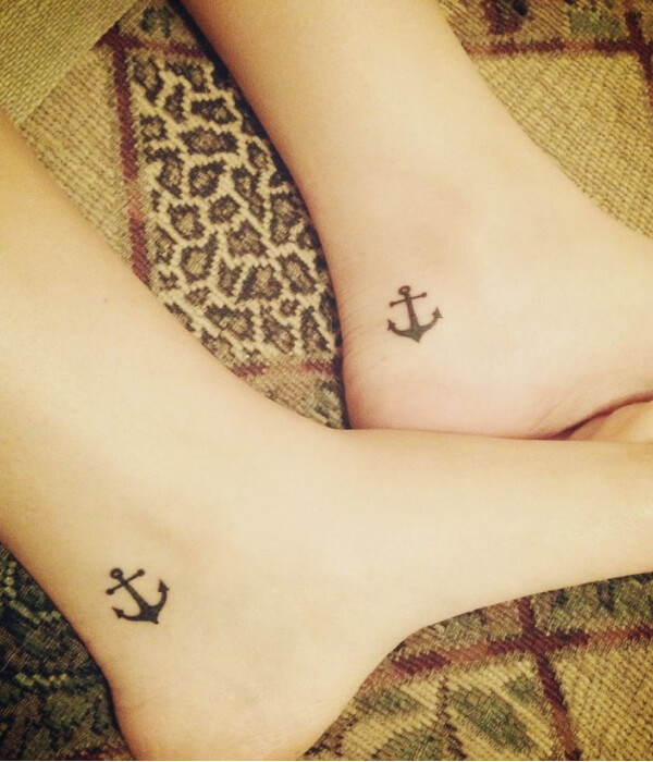 Matching anchor sister tattoo