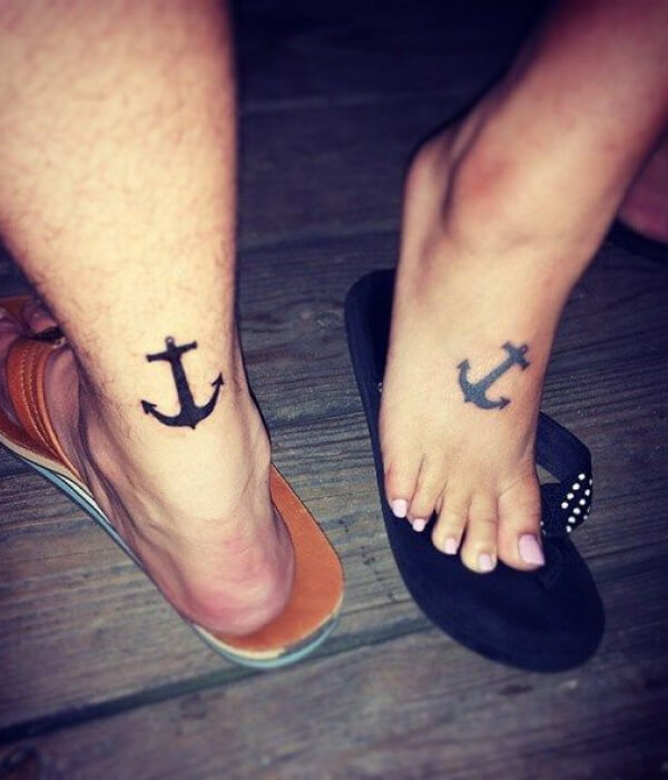 Matching anchor sister tattoo