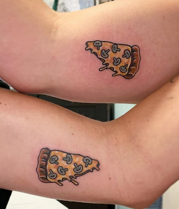 Matching pizza sister tattoo