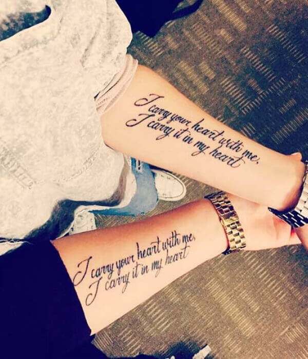 Meaningful sister tattoos