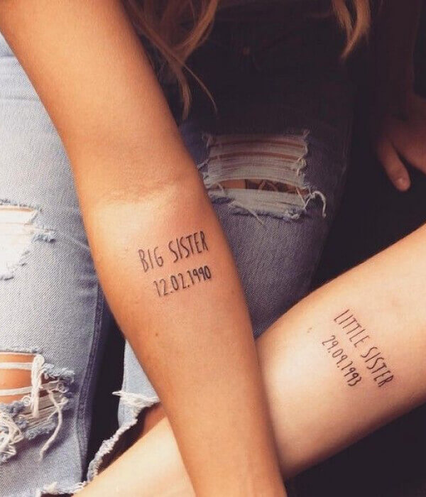 Meaningful sister tattoos