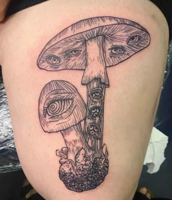 Mushroom Gill Tattoo Design