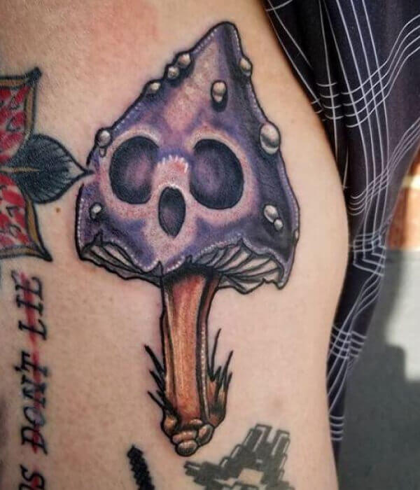 Mushroom Skull Tattoo Design-2
