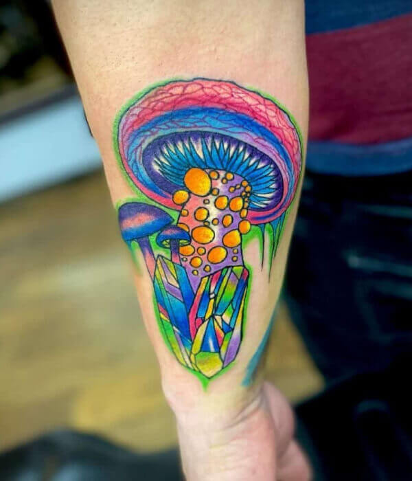 Mushroom Tattoo Design in Color