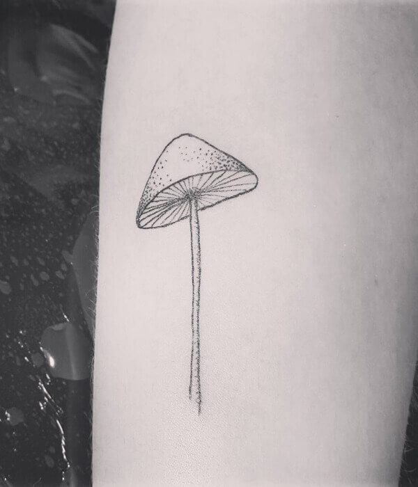 Mushroom Tattoo Design with a Fine Line