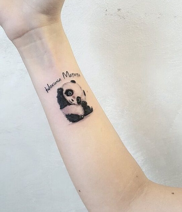 Panda tattoo on hand
