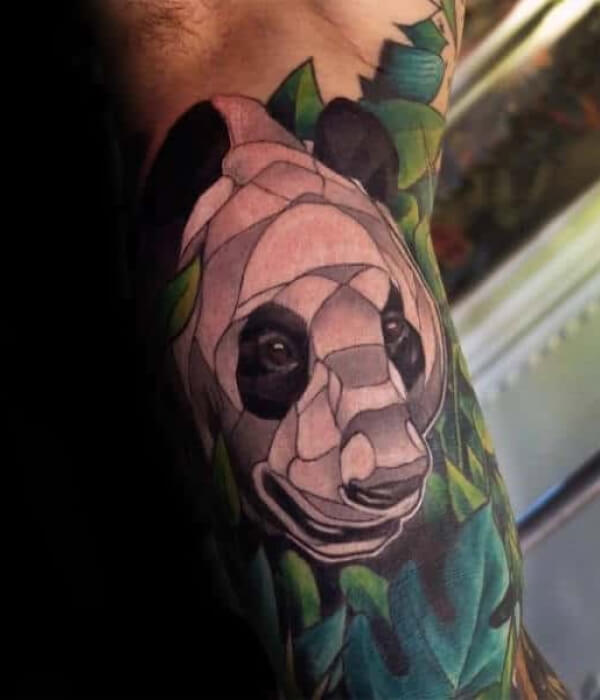 Panda tattoo sleeve back ink