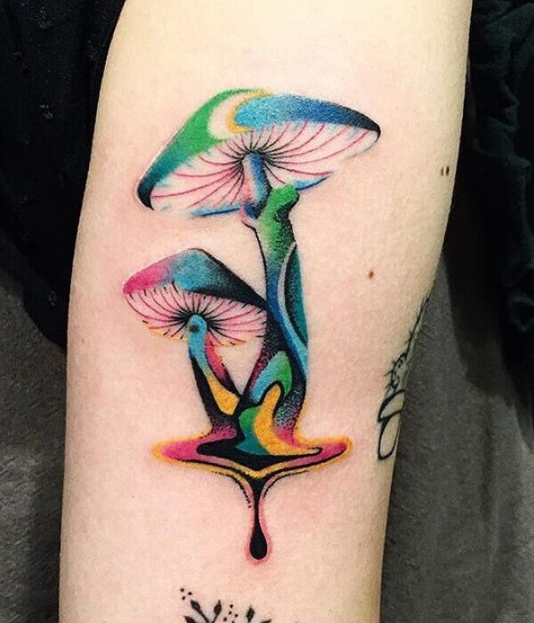 Psychedelic Mushroom Tattoo Design