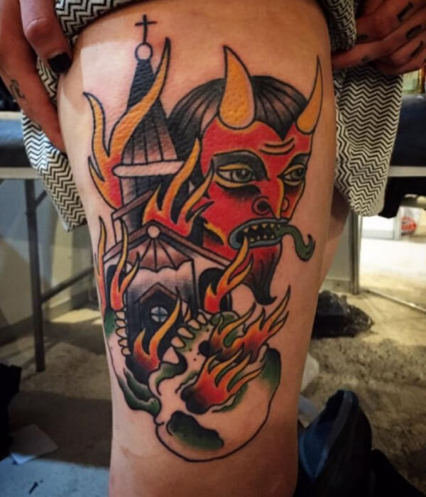 Rockstar devil tattoo