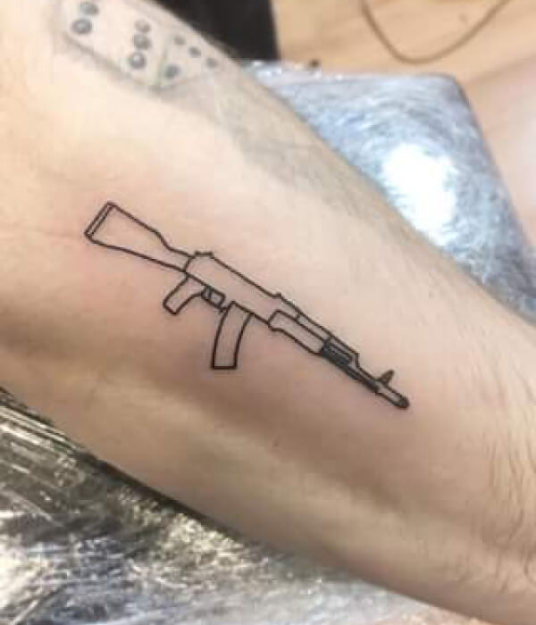 Simple AK 47 tattoo