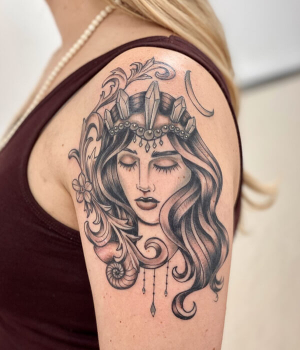 The water goddess shoulder tattoo