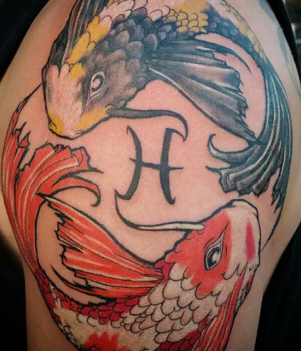 Tribal Pisces tattoo