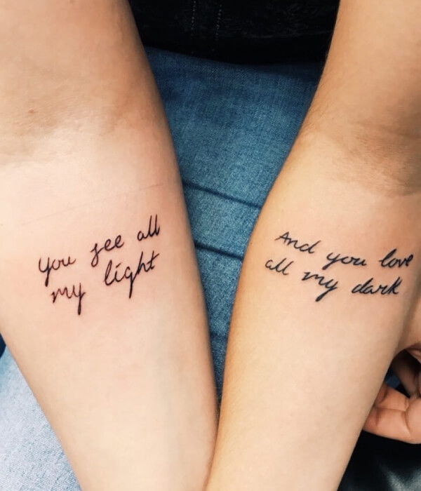 Unique quotes sister tattoos