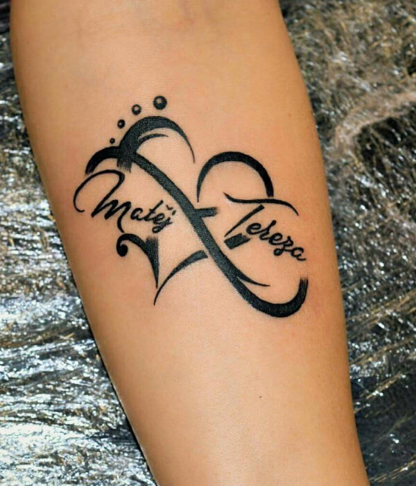 infinity sign baby name tattoo