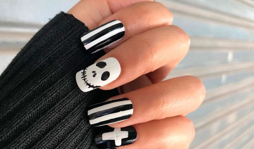 halloween-nails-black-white