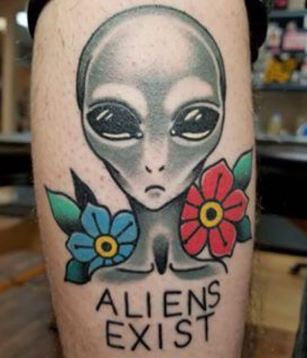 Alien exist tattoo