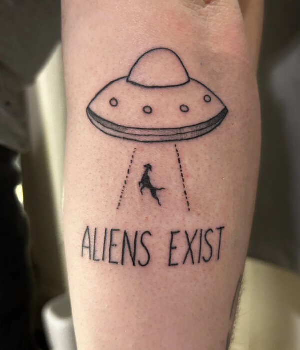 Alien exist tattoo