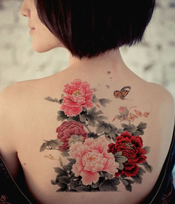 Big plant tattoo on the back