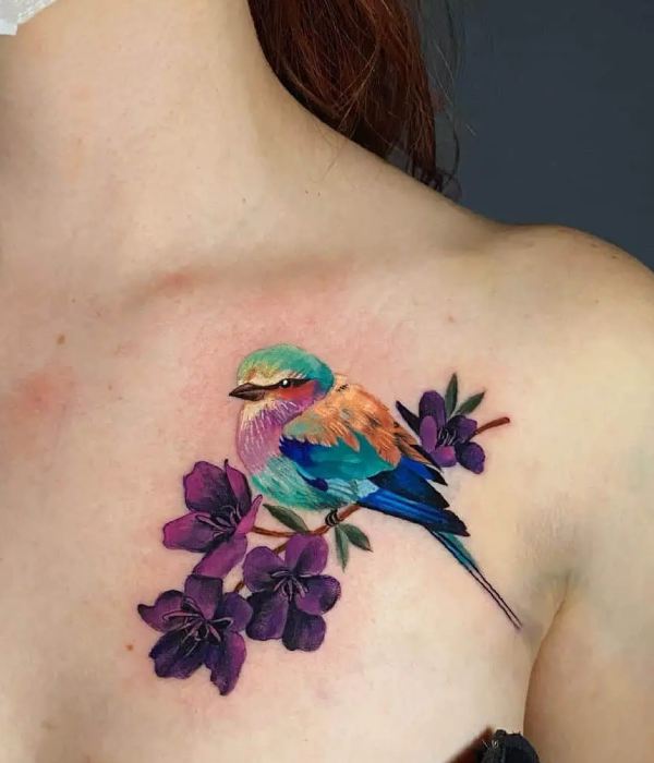 Bird with a plant tattoo