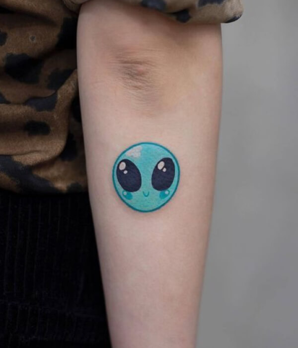 Cute alien tattoo