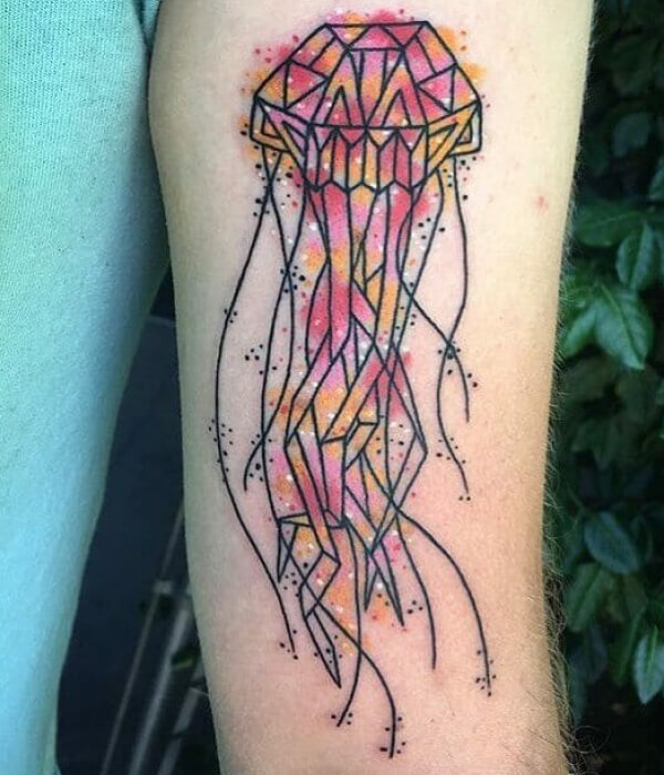 Geometric jellyfish tattoo
