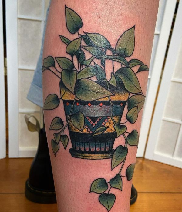 Indoor plant tattoo