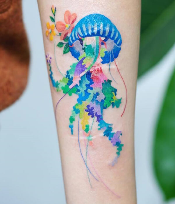 Jellyfish Tattoo with Snake