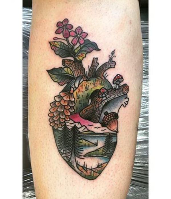 Plant with a heart tattoo