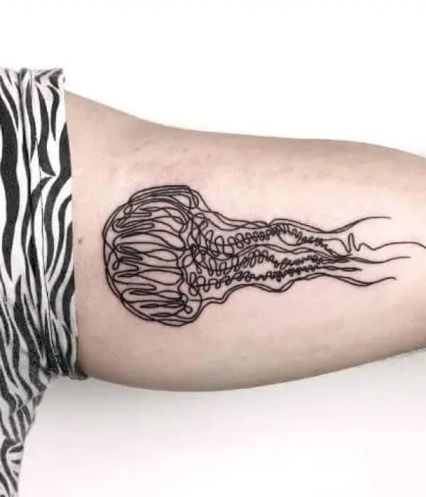 Realistic jellyfish tattoo