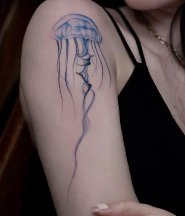 Realistic jellyfish tattoo