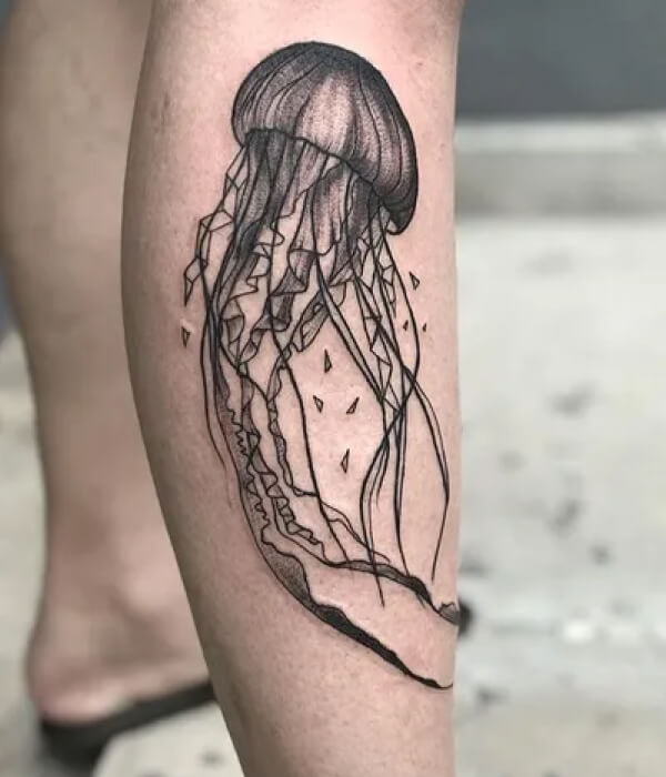 Realistic jellyfish tattoo