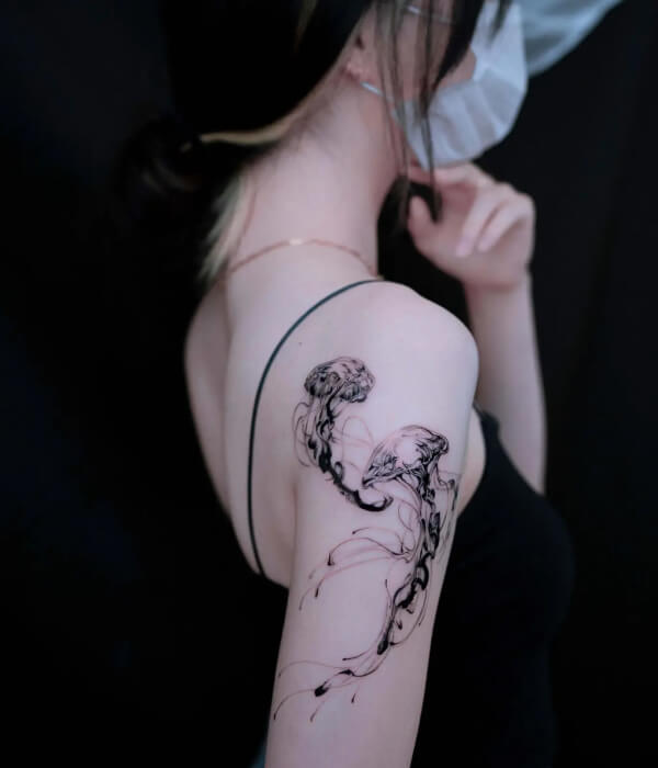 Shoulder Jellyfish Tattoo