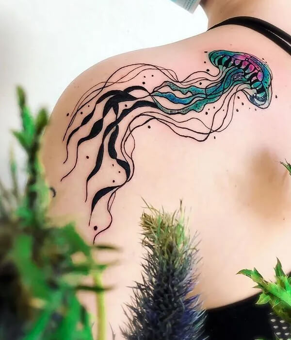Shoulder Jellyfish Tattoo