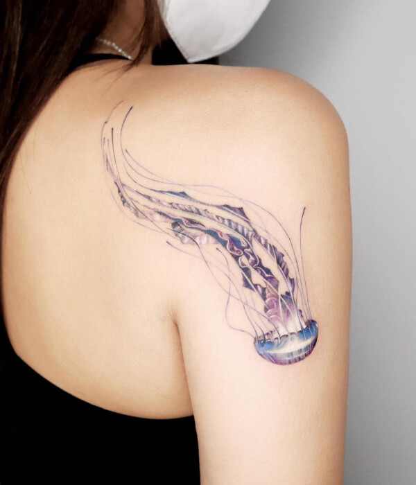 Shoulder Jellyfish Tattoo