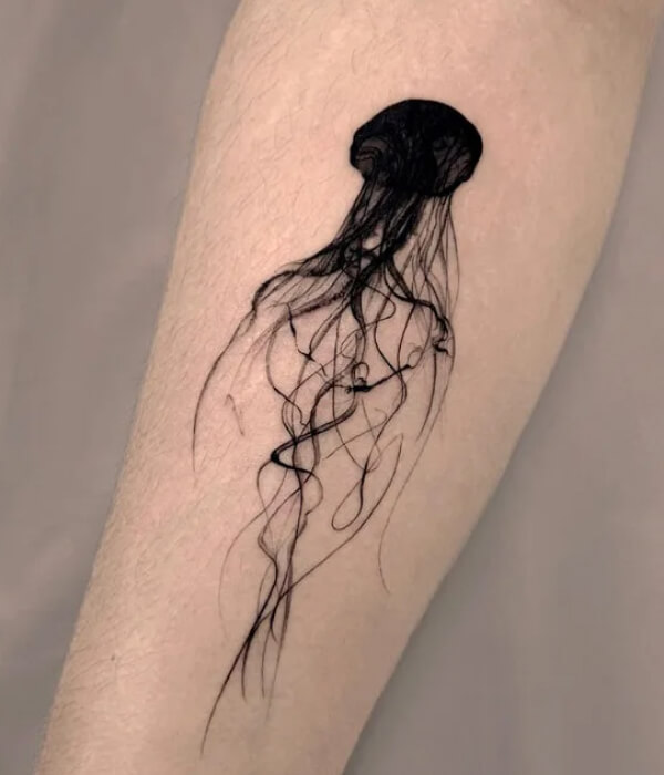 Small jellyfish tattoo