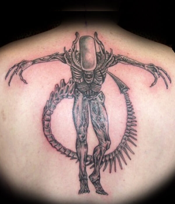 Striking alien tattoo